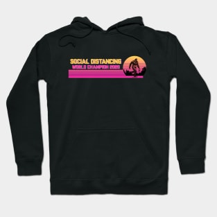 Bigfoot Social Distancing - Retro Glitch Hoodie